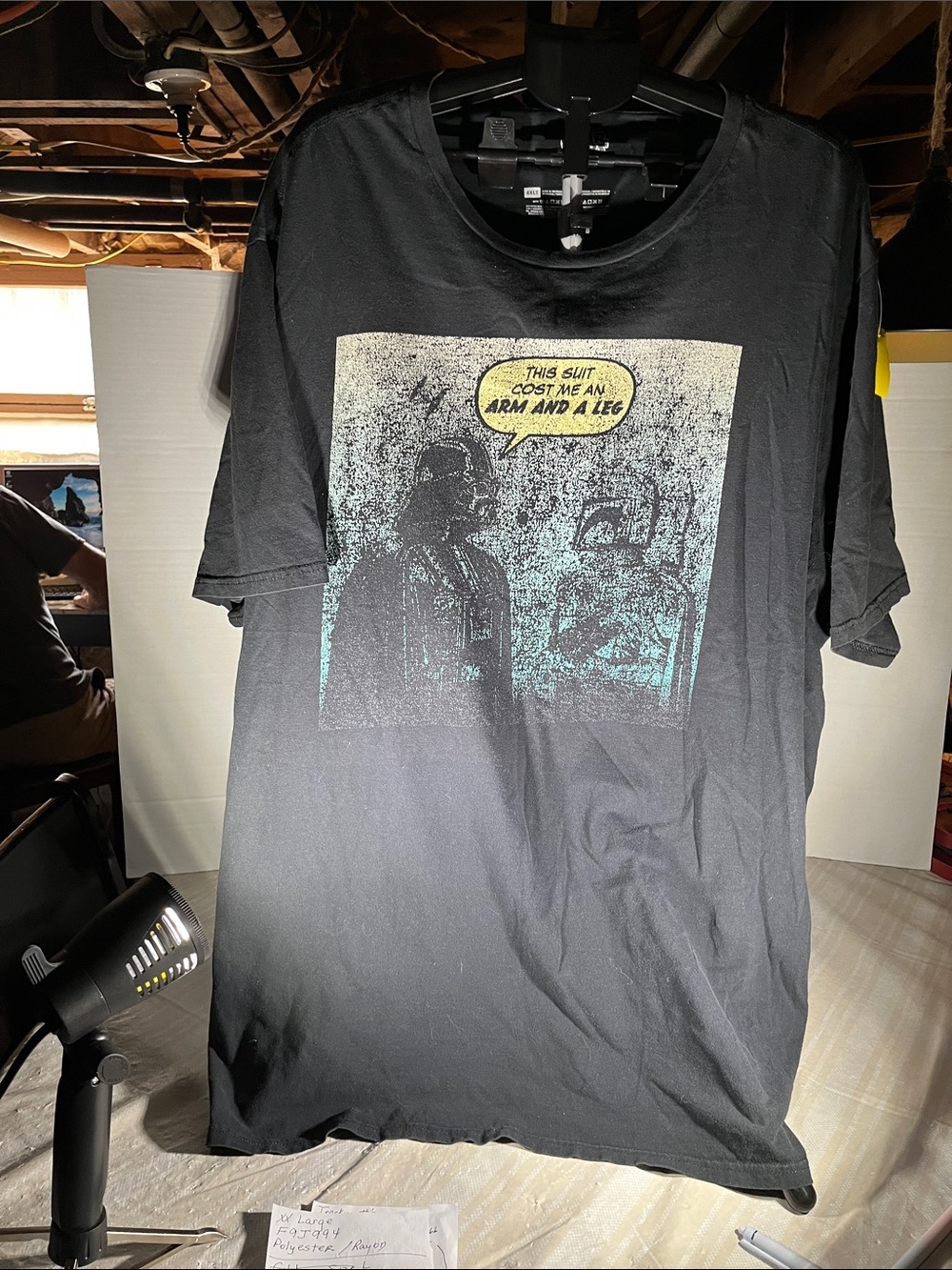 Star Wars Black Tee with Yellow Speech Bubble and Teal Graphic